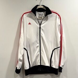 Adidas Men's Predator Climalite White Jacket with Red Stripes Large